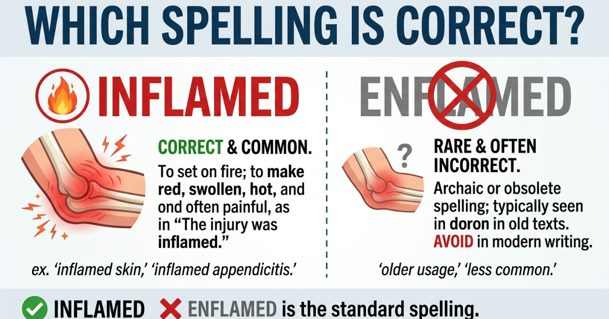 Inflamed vs Enflamed: Which Spelling Is Correct?