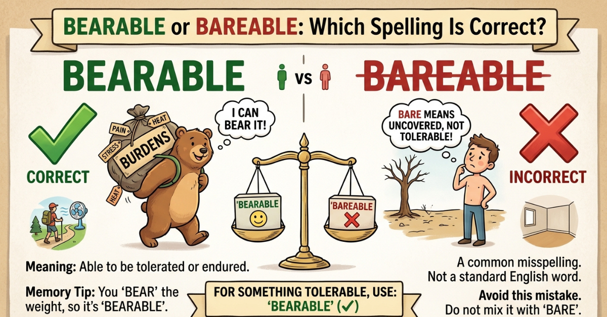 Bearable or Bareable: Which Spelling Is Correct?