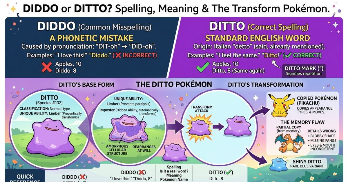 Diddo or Ditto: Meaning, Spelling & Pokémon