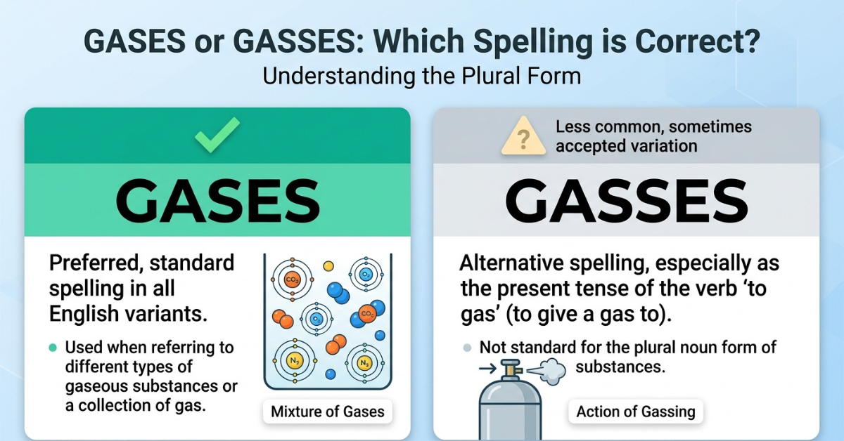 Gases or Gasses: Which Spelling Is Correct?