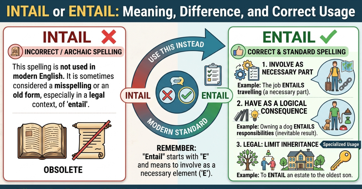 Intail or Entail: Meaning, Difference, and Correct Usage
