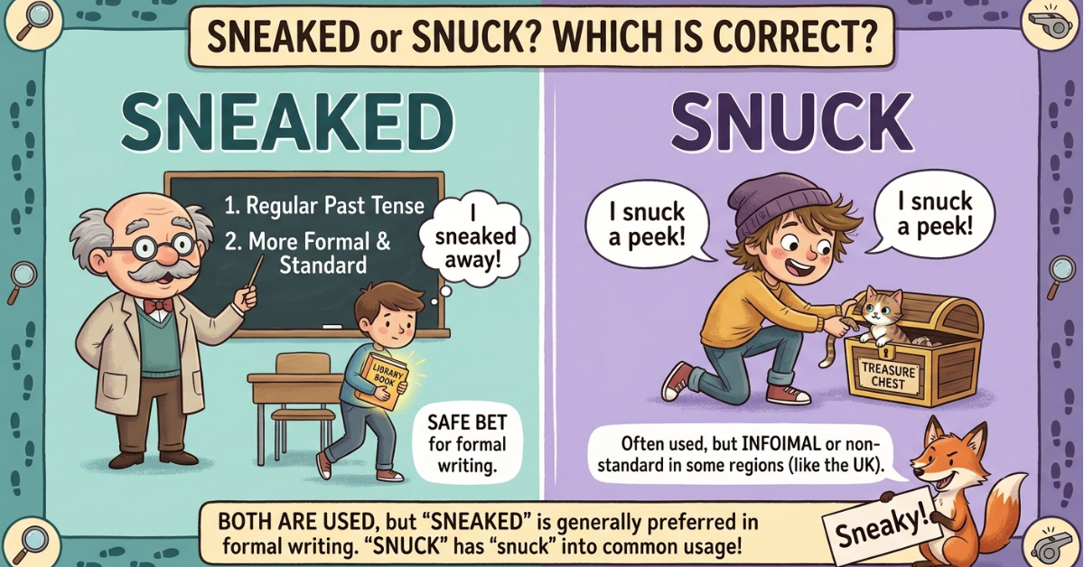 Sneaked or Snuck: Which Is Correct?