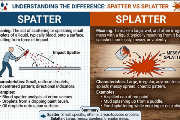Spatter vs Splatter: Meaning, Differences & Examples