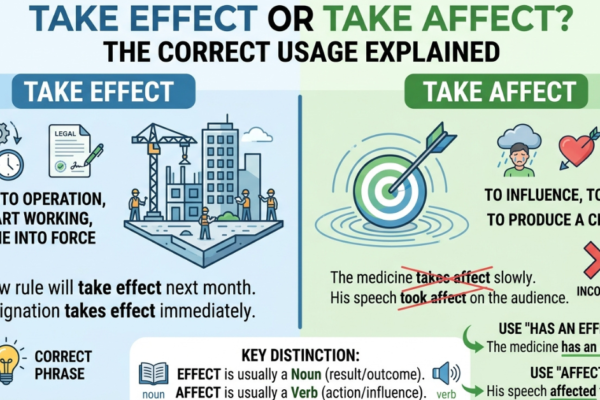 Take Effect or Take Affect? The Correct Usage Explained