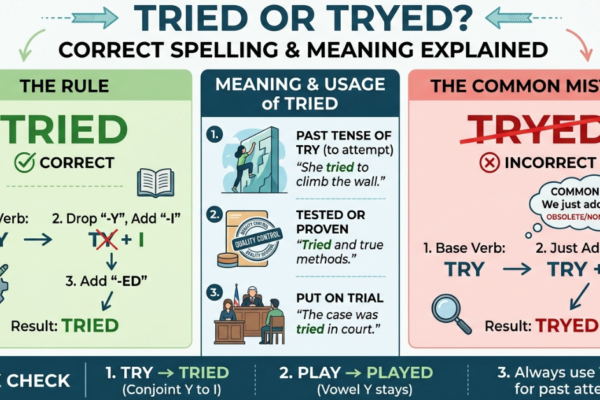 Tried or Tryed? Correct Spelling and Meaning Explained