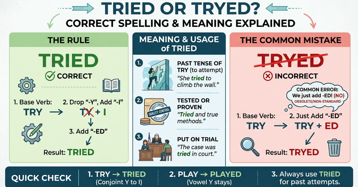 Tried or Tryed? Correct Spelling and Meaning Explained